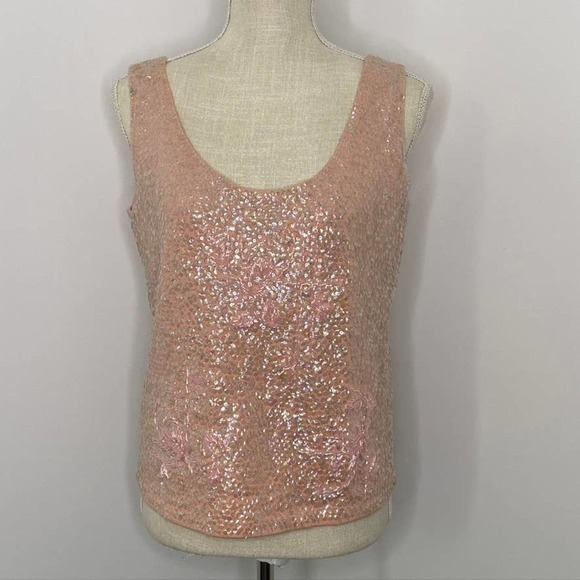 Vintage pink beaded wool top‎ Pink size M - Picture 1 of 11